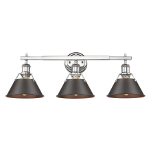 Golden 3306-BA3 CH-RBZ - Yep by Golden Lighting Orwell 3-light Vanity in Chrome and Rubbed Bronze shade